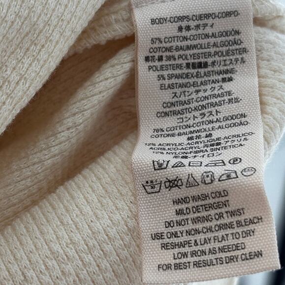 Free People White Fairground Cotton Thermal Sweater Sleeve Top - Picture 12 of 12